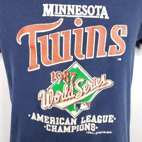 Minnesota Twins T Shirt Vintage 80s 1987 World Series Champions 50/50 Made In US - Picture 2 of 8
